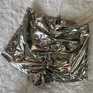 Silver Metallic Rave Shorts